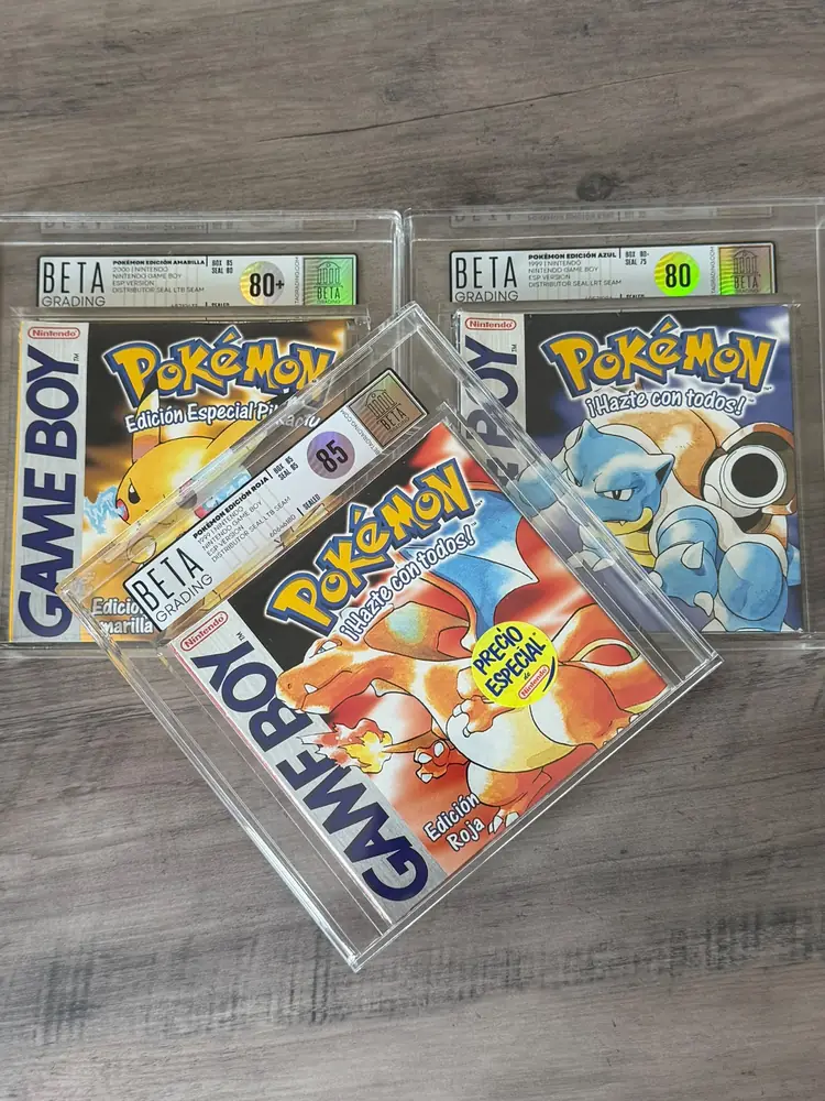 Pokémon Edición Roja, Azul y Amarilla de Game Boy gradeados